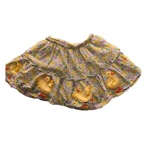 Mini Boden Floral Skirt with Yellow Duck Design